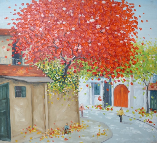 Tranh Sơn Dầu Góc Phố